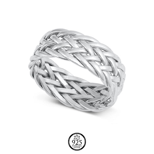 Sterling Silver Venecia Rope Band Ring