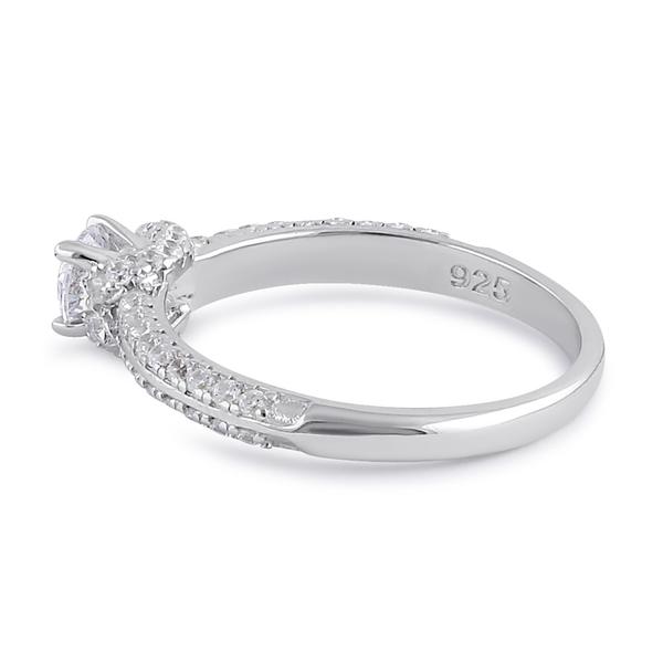Sterling Silver Sweet Engagement Ring Set