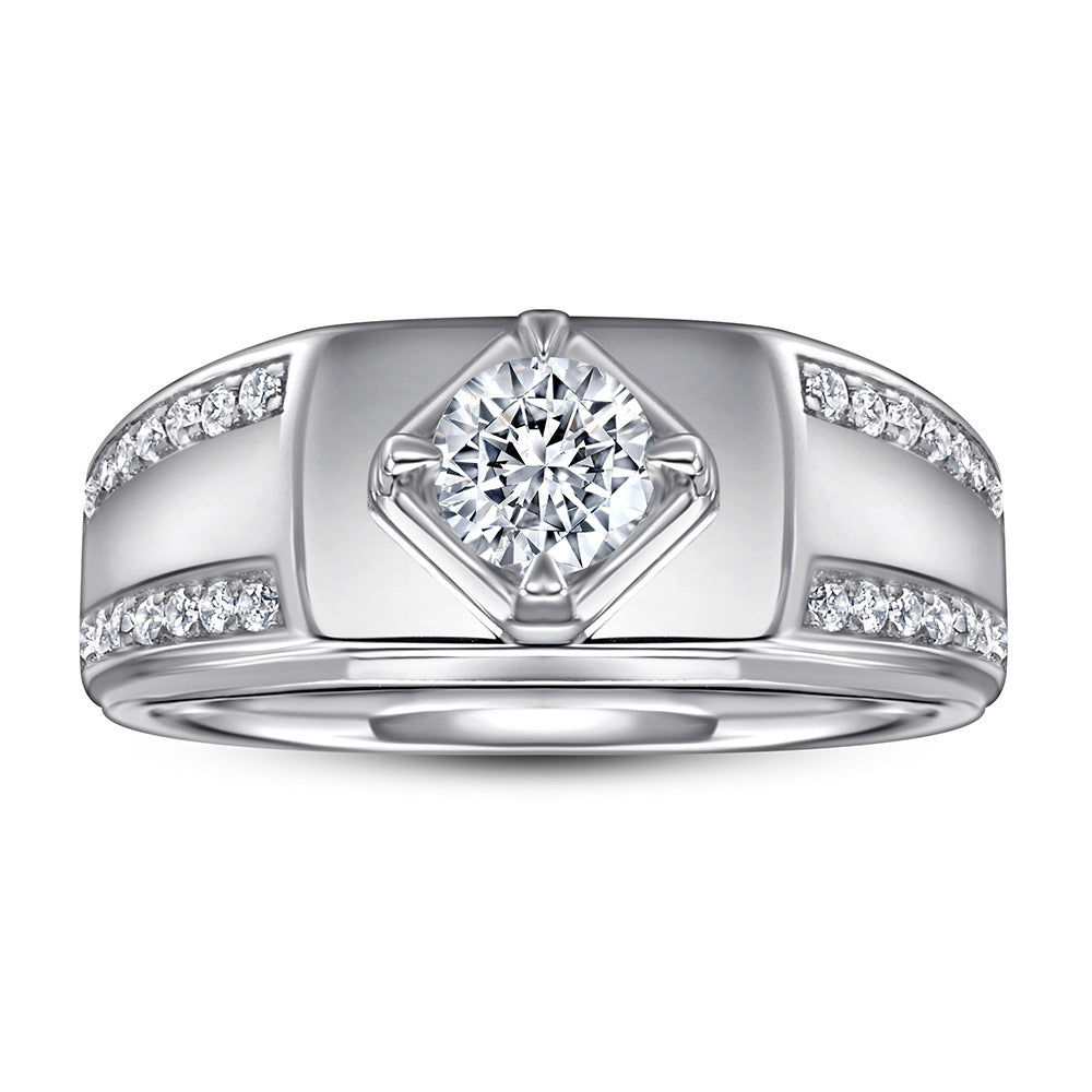 Sterling Silver Marion Engagement Men Ring