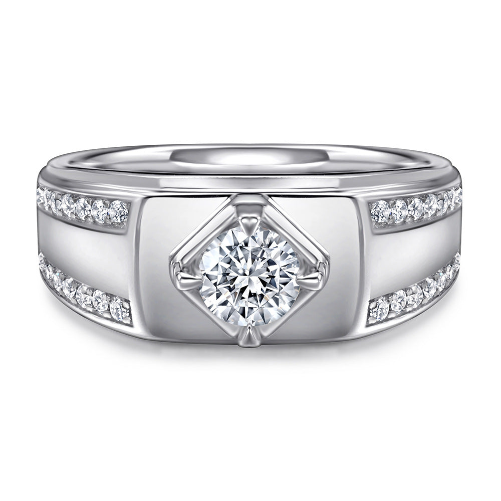 Sterling Silver Marion Engagement Men Ring