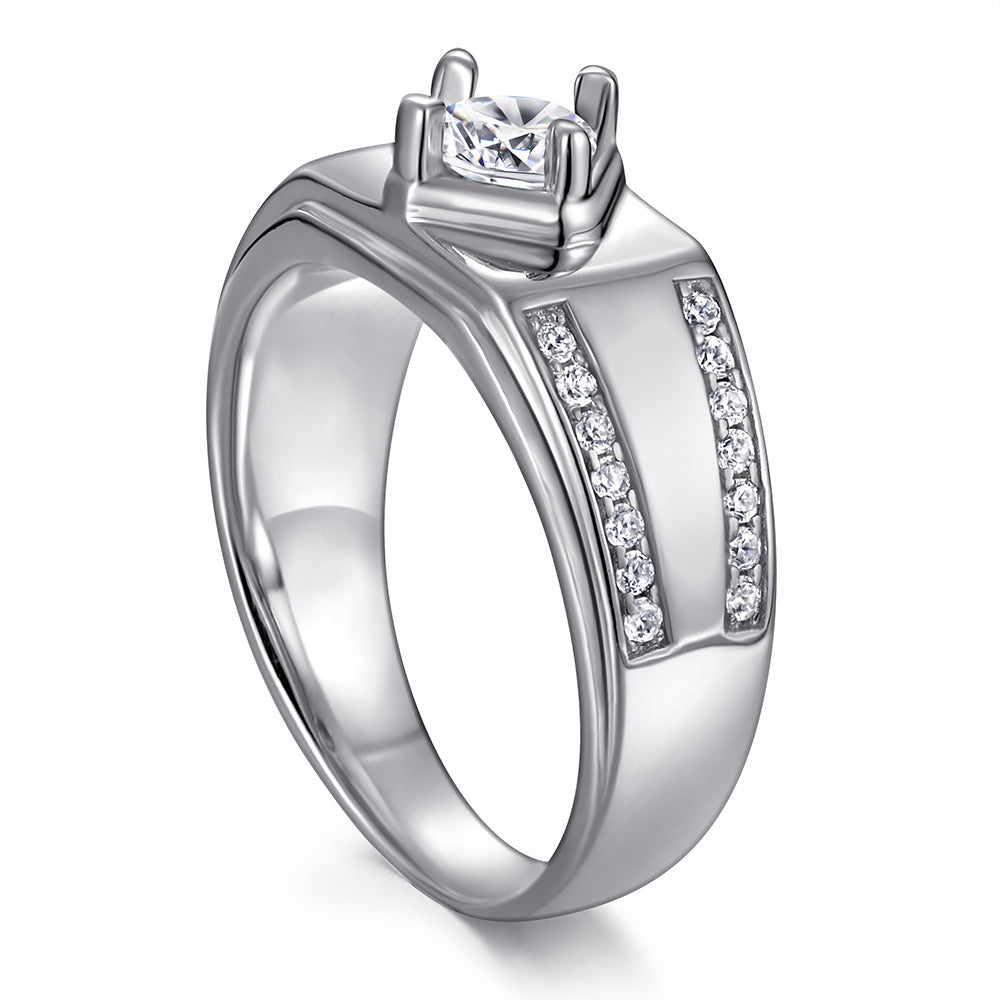 Sterling Silver Marion Engagement Men Ring