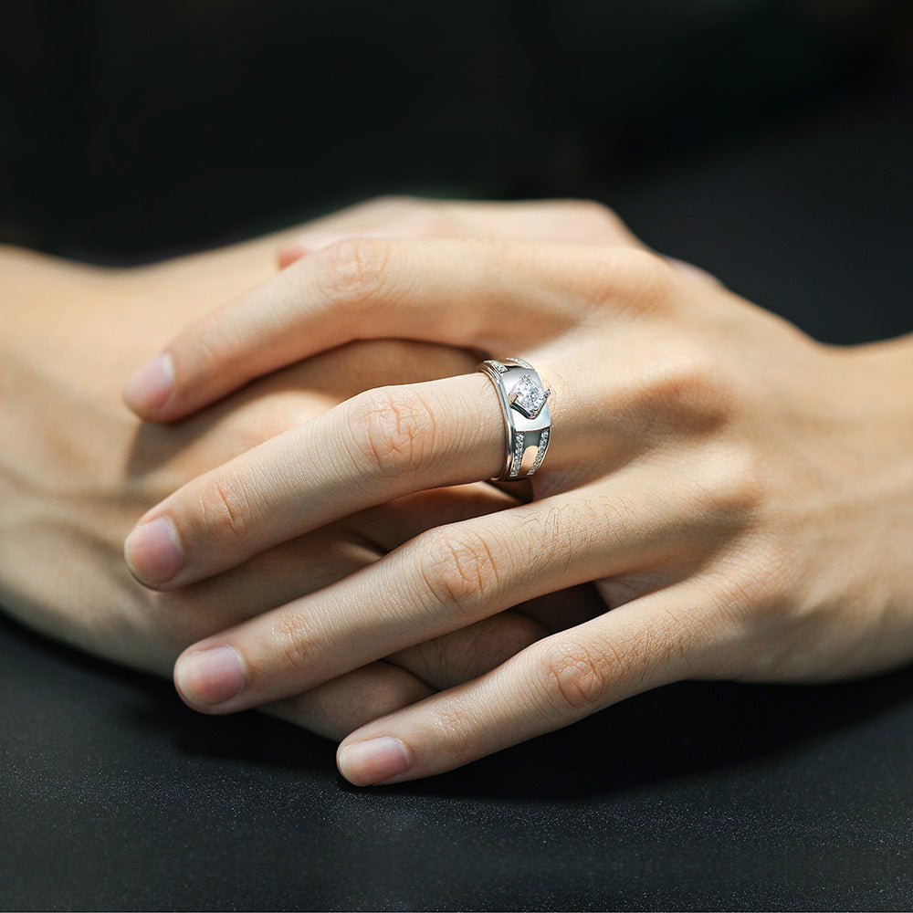 Sterling Silver Marion Engagement Men Ring