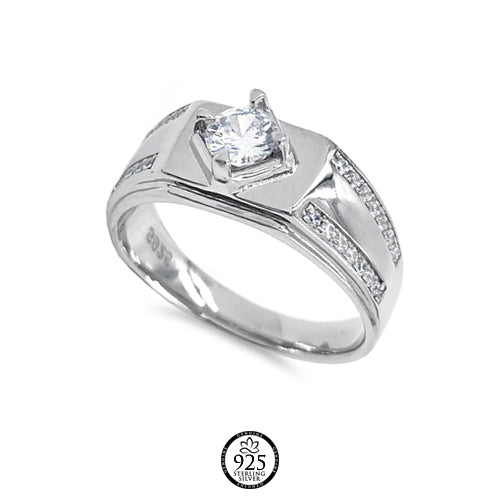 Sterling Silver Marion Engagement Men Ring
