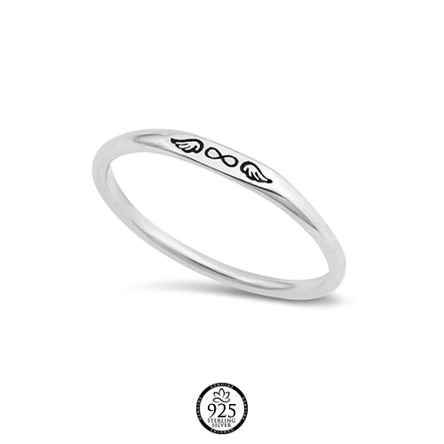 Sterling Silver Infinity Wings Ring