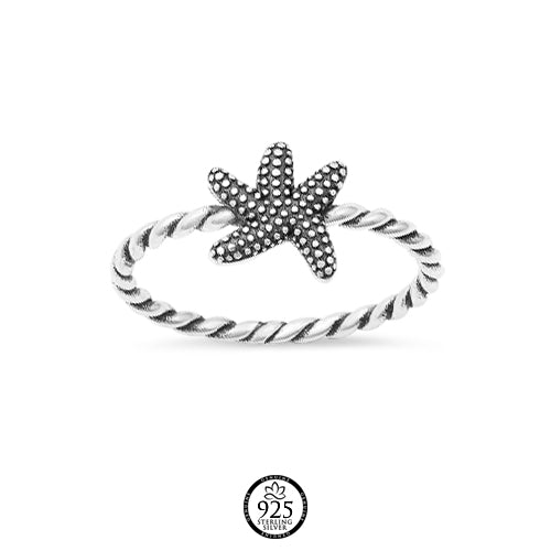 Sterling Silver Twisted Starfish Ring