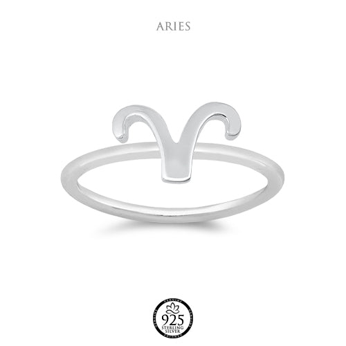 Sterling Silver Aries Sign Ring
