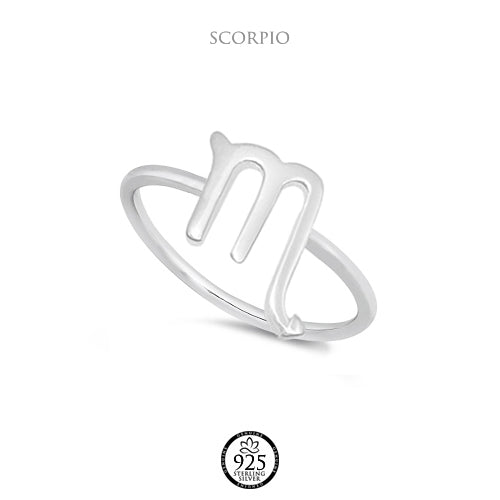 Sterling Silver Scorpio Sign Ring