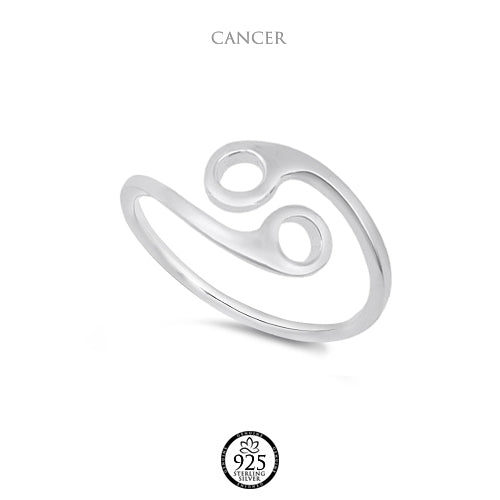 Sterling Silver Cancer Sign Ring