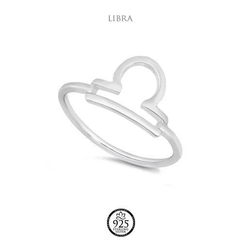 Sterling Silver Libra Sign Ring