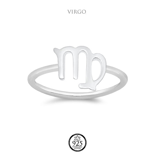 Sterling Silver Virgo Sign Ring