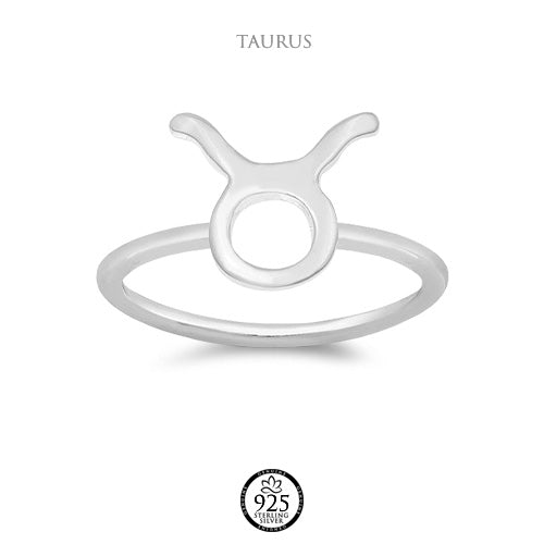 Sterling Silver Taurus Sign Ring