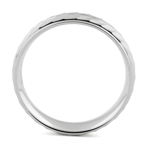 Sterling Silver Diamond Cut Chevron Men's Ring