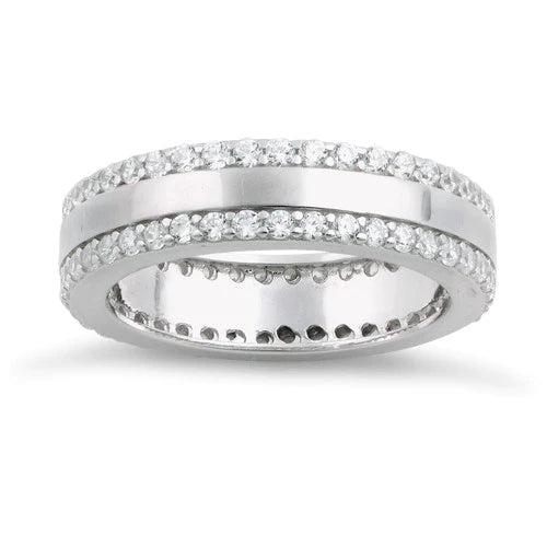 Sterling Silver King Carlos Eternity Crystal Ring