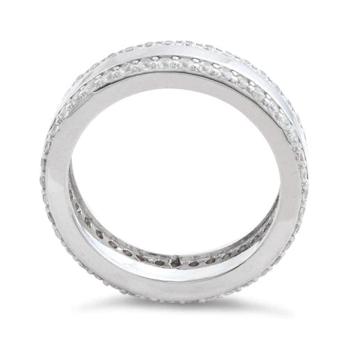 Sterling Silver King Carlos Eternity Crystal Ring