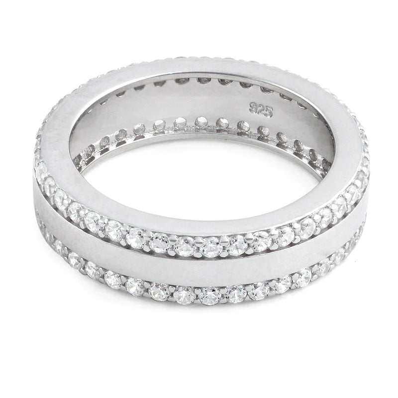 Sterling Silver King Carlos Eternity Crystal Ring