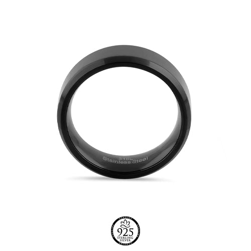 Stainless Steel 7mm Black Ring