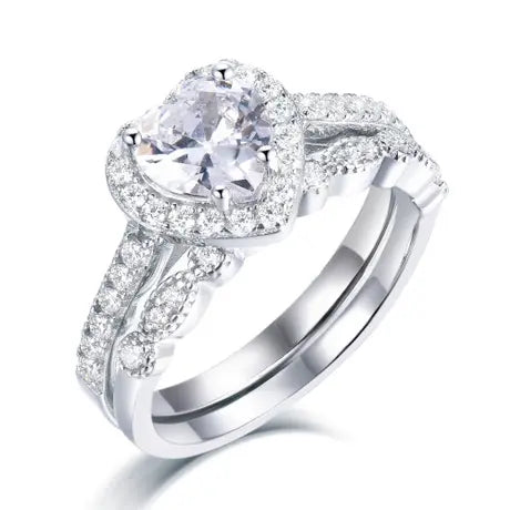 Sterling Silver Timeless Love Heart Engagement Ring