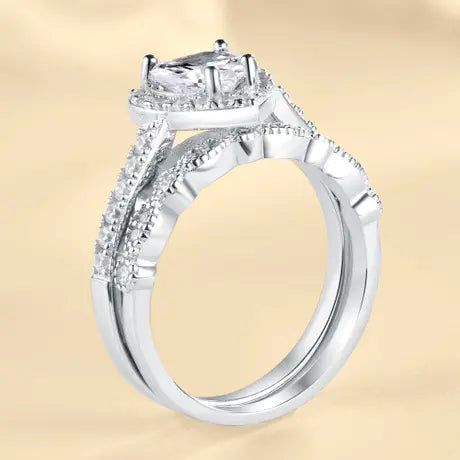 Sterling Silver Timeless Love Heart Engagement Ring