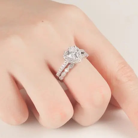 Sterling Silver Timeless Love Heart Engagement Ring