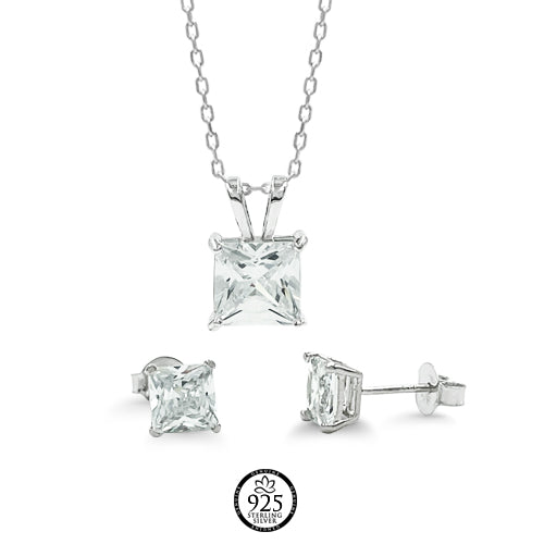 Sterling Silver Juliet Princess Cut Set