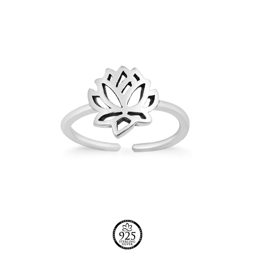 Sterling Silver Lotus Toe Ring