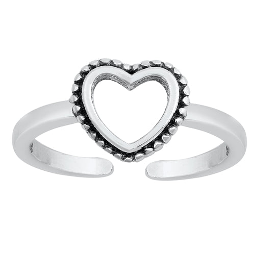 Sterling Silver Bali Love Heart Toe Ring