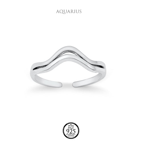 Sterling Silver Aquarius Zodiac Sign Toe Ring