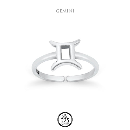 Sterling Silver Gemini Zodiac Sign Toe Ring