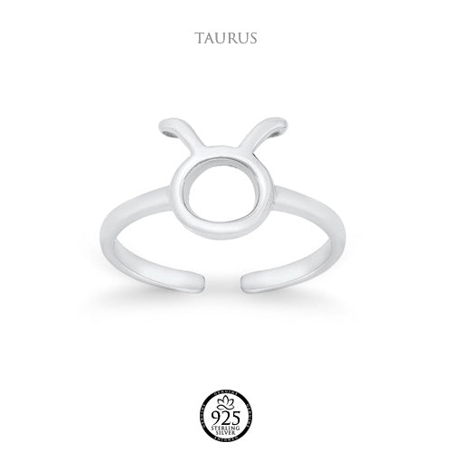 Sterling Silver Taurus Zodiac Sign Toe Ring