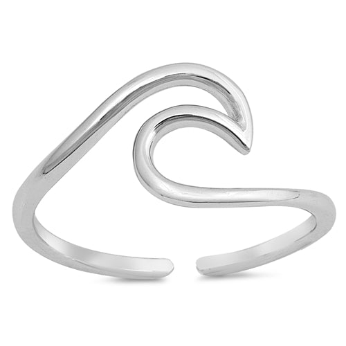 Sterling Silver Wave Toe Ring