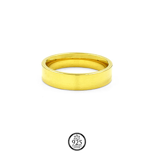 Sterling Silver Flat Band Engagement Ring