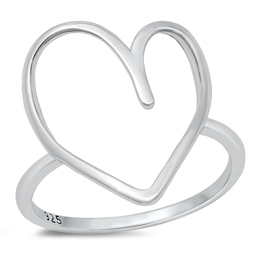 Sterling Silver Amy Open Heart Ring