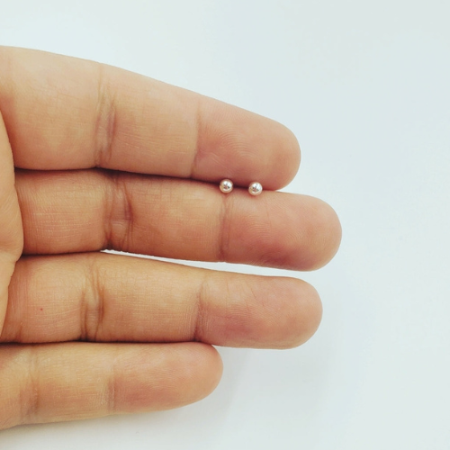 Sterling Silver 3mm Balls Stud Earrings