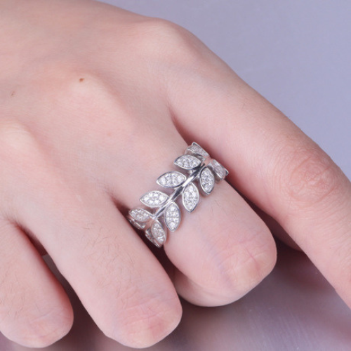 Sterling Silver Sabrina Leaves Ring