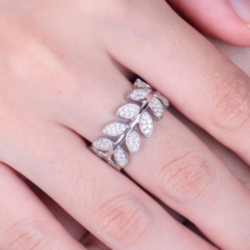 Sterling Silver Sabrina Leaves Ring