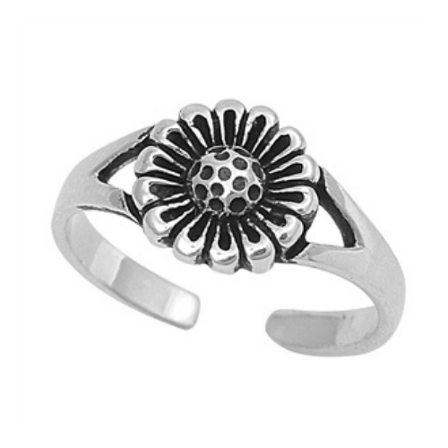 Sterling Silver Sunflower Toe Ring