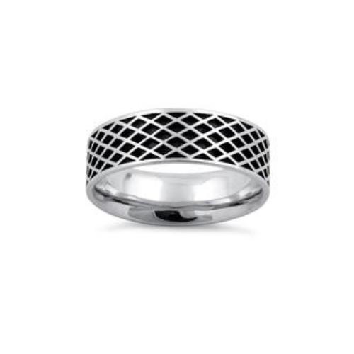 Sterling Silver Diamond Line Engagement Ring