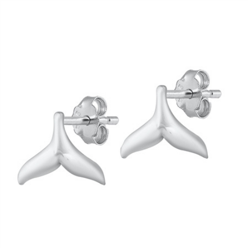 Sterling Silver Dolphin Tail Earrings