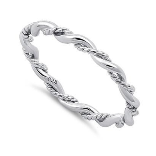 Sterling Silver Double Style Twist Ring