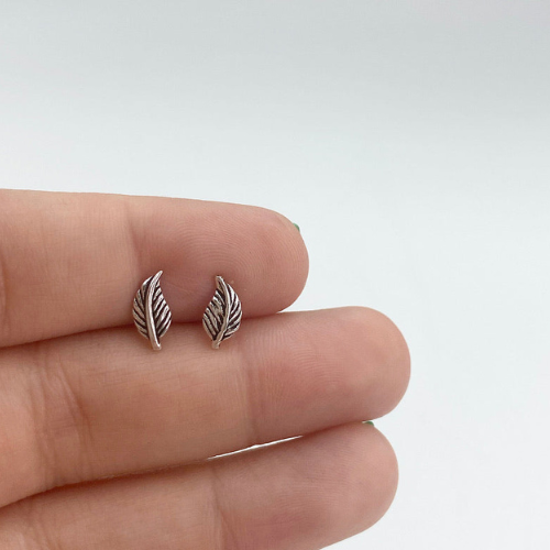 Sterling Silver Leaf Stud Earring