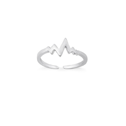 Sterling Silver Heartbeat Toe Ring