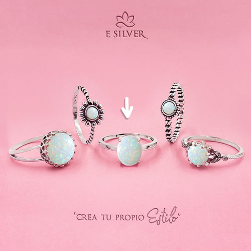 Sterling Silver Majestic White Opal Ring