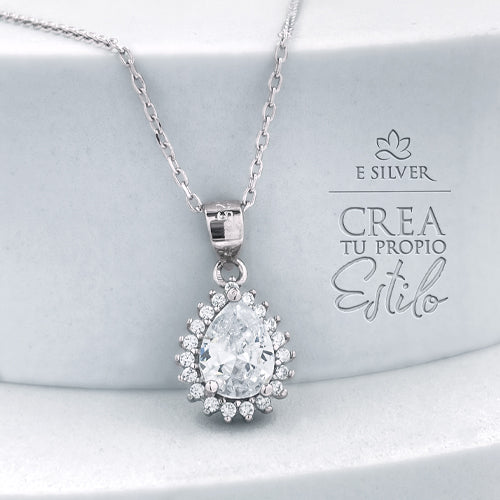 Sterling Silver Pear-Shape Crystals Set