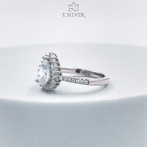 Sterling Silver Pear-Shape Crystals Set