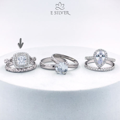 Sterling Silver Vintage Queen Engagement Ring