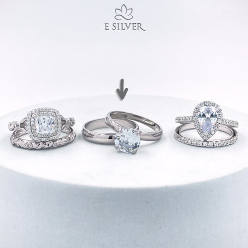 Sterling Silver Traditional Engagement Ring