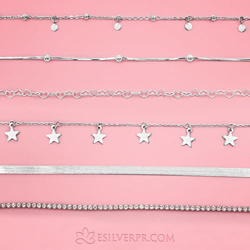 Sterling Silver Lots of Hearts Necklace