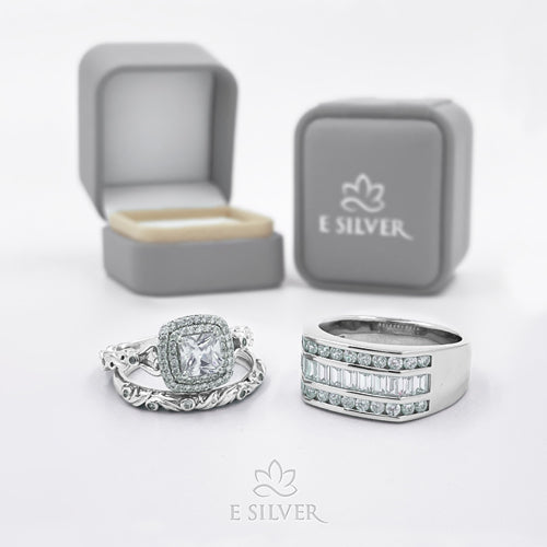 Sterling Silver Vintage Queen Engagement Ring