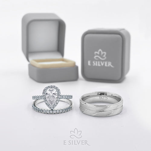 Sterling Silver Diamond Cut Men's Ring