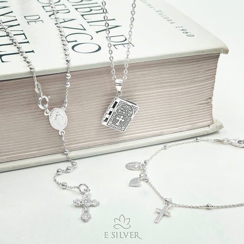 Sterling Silver Perfect Rosary Necklace